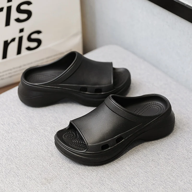 STRONGSHEN Summer Women Platform Slippers Fashion Open Toe Garden Shoes Ladies Thick Sole Wedges Beach Sandalias Flip Flop