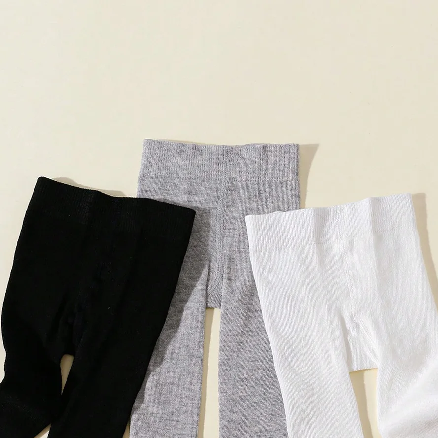 3 أزواج من جوارب طويلة للأطفال لعمر 1-14 سنة، خصر مطاطي للأطفال، جوارب لطيفة بقصة ضيقة للفتيات والفتيان