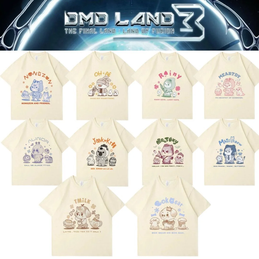 Summer New Women's Men's DMD LAND 3：THE FINAL LAND - LAND OF FUSION Fans Gift Cartoon Character Support Short Sleeved T-shirt