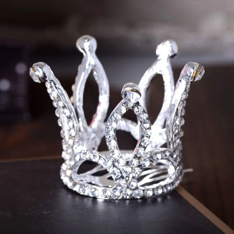 Baby Boy Girl Crown Newborn Photography Props Infants Rhinestone Photoshoot Accessories Picture Shoot for Baby Shower Birthday