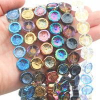 45PCS Flower Glass Beads AB Color Beads for Jewelry Making Bracelets Supplies Necklace DIY Arts and Crafts Accessories  14mm