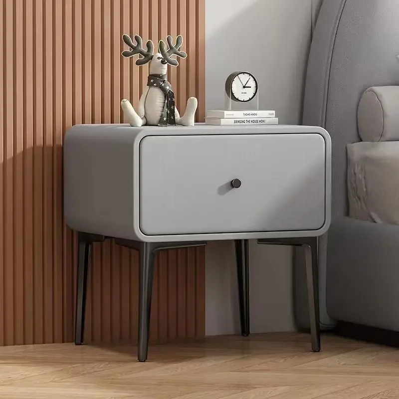 Rustic Industrial Tall Narrow Bedside Table Refined Metal Classic Distinctive Bedside Table Mesita Noche Nightstand Furniture