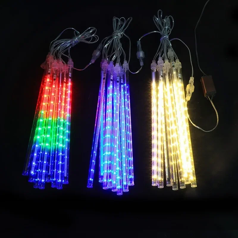 LED Meteor Shower Rain Lights Waterproof Falling Raindrop Fairy String Light for Garden Holiday Party Patio Decor