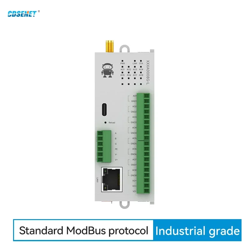 Lora 8AO RJ45/RS485 interruptor analógico adquisición módulo IO remoto distribuido CDSENT M31-XXXA0008G-L módulo Host DC9 ~ 36V PNP NPN