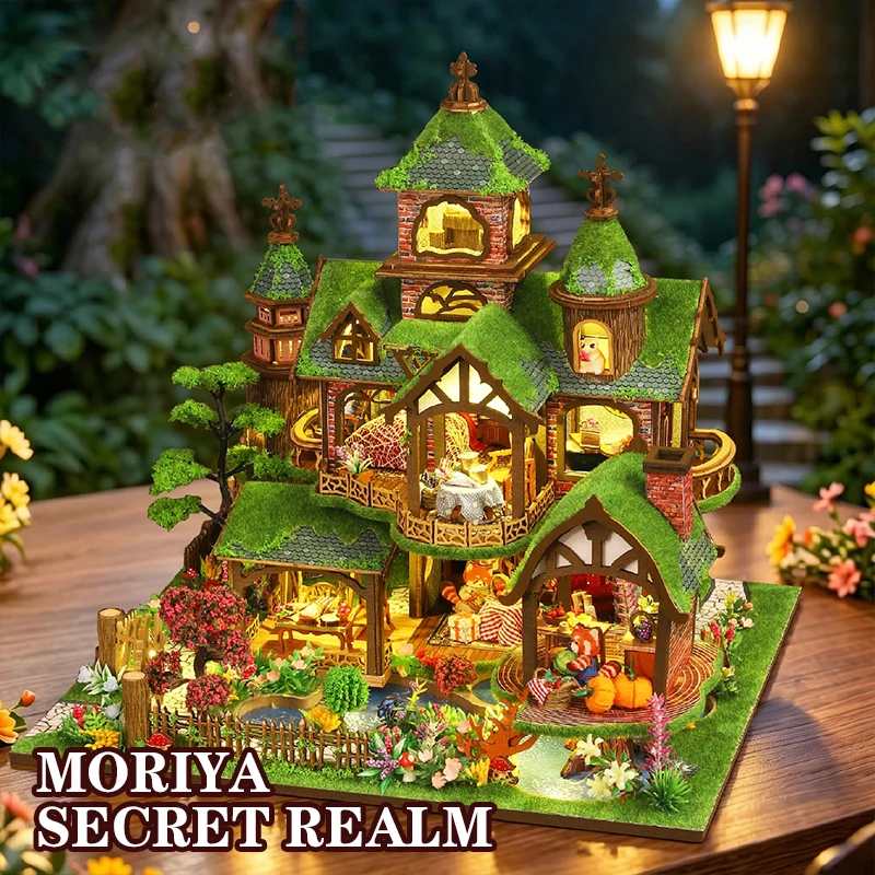 DIY Wooden Fantasy Forest Cottage Miniature Model Kits With Furniture Casa Dollhouse for Teens Adults 14+ Birthday Holiday Gifts