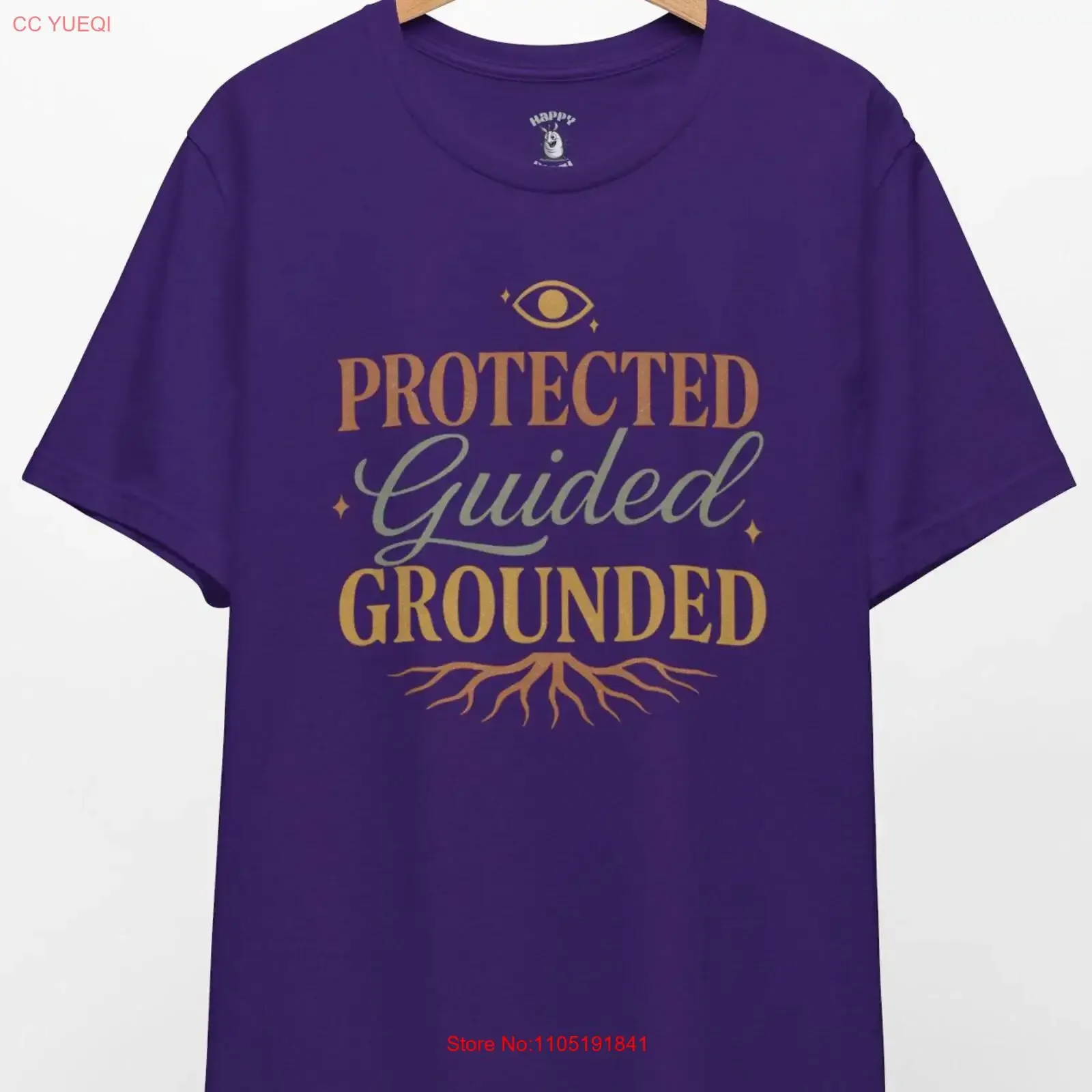 T-shirt avec mise à la terre guidée protégée Affirmation spirituelle vintage délavé décontracté unisexe mode vêtements de créateur graphiques polyvalents