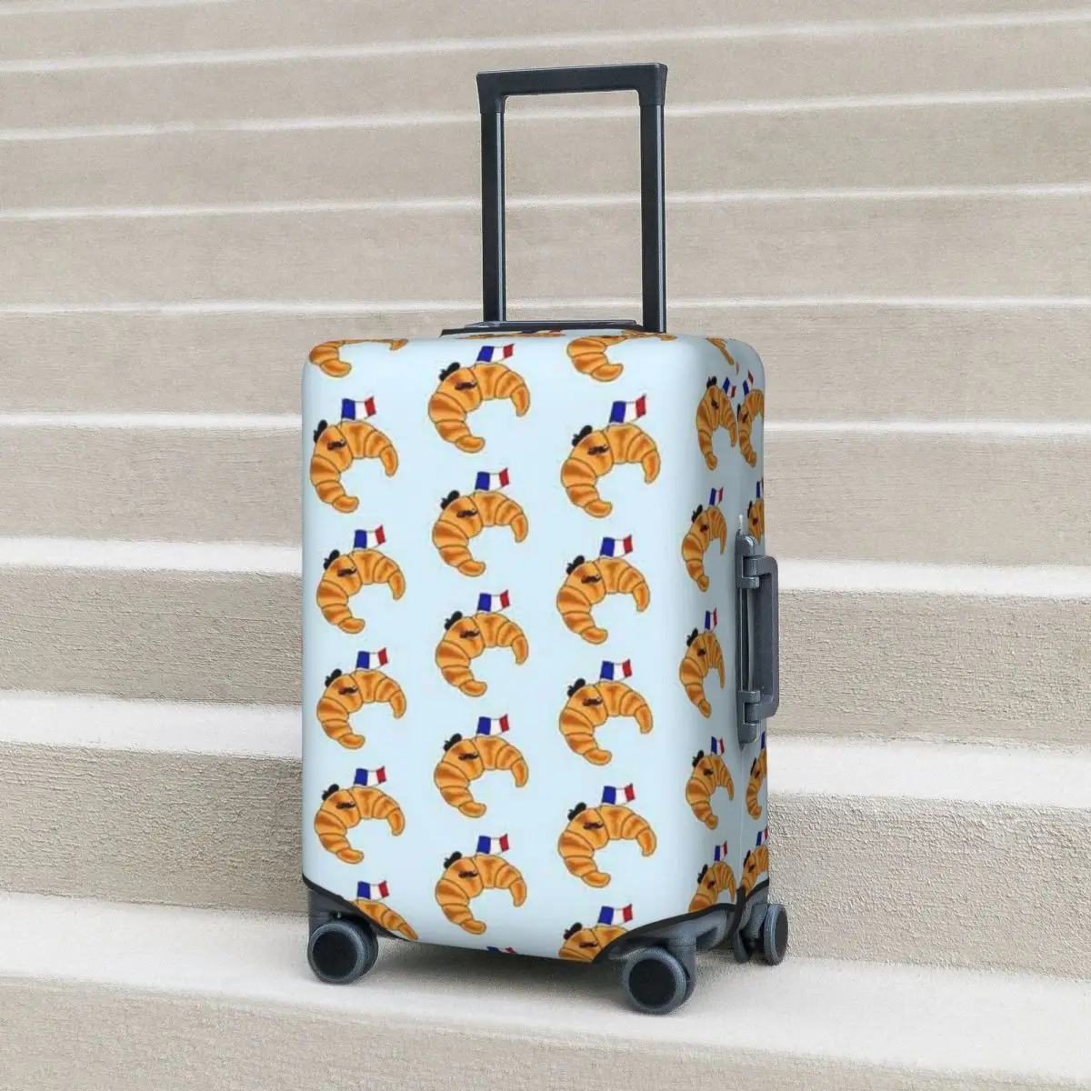 

French Croissant Suitcase Cover Protection Elastic Travel Luggage Protector Covers for 18-32 Inch