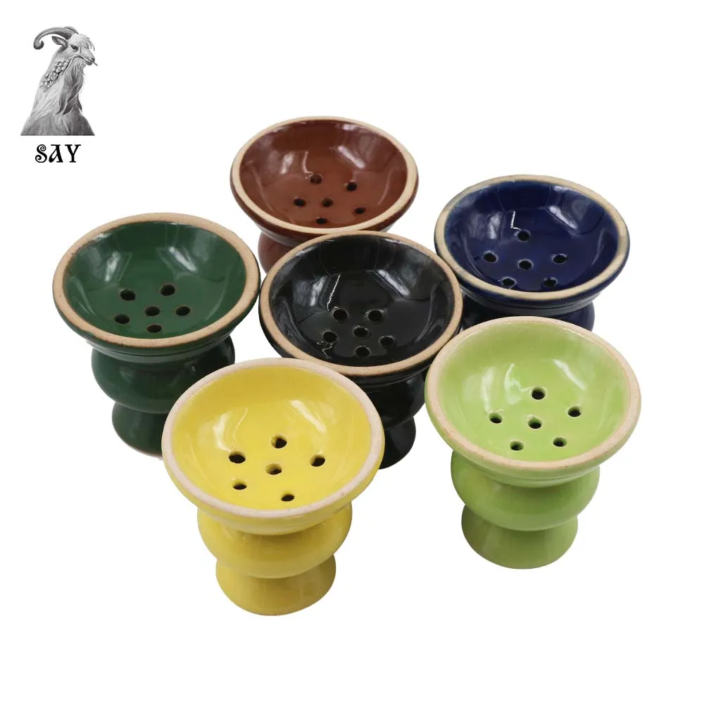 

1PC Ceramic 6 Hole Hookah Tobacco Bowl Chicha Head Shisha Water Pipe Charcoal Holder Sheesha Narguile Accessories Cachimba Tools