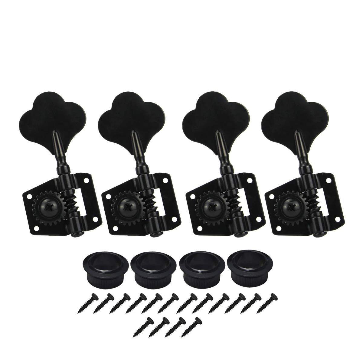 

FLEOR 4PCS Open Bass Machine Heads Tuners Tuning Pegs Keys 4R /4L for Electric Bass 4 Strings