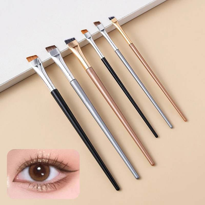 2Pcs Blade Eyeliner Brush Eyebrow Brush Portable Flat Fine Eye Liner Brow Contour Makeup Brushes Makeup Tool