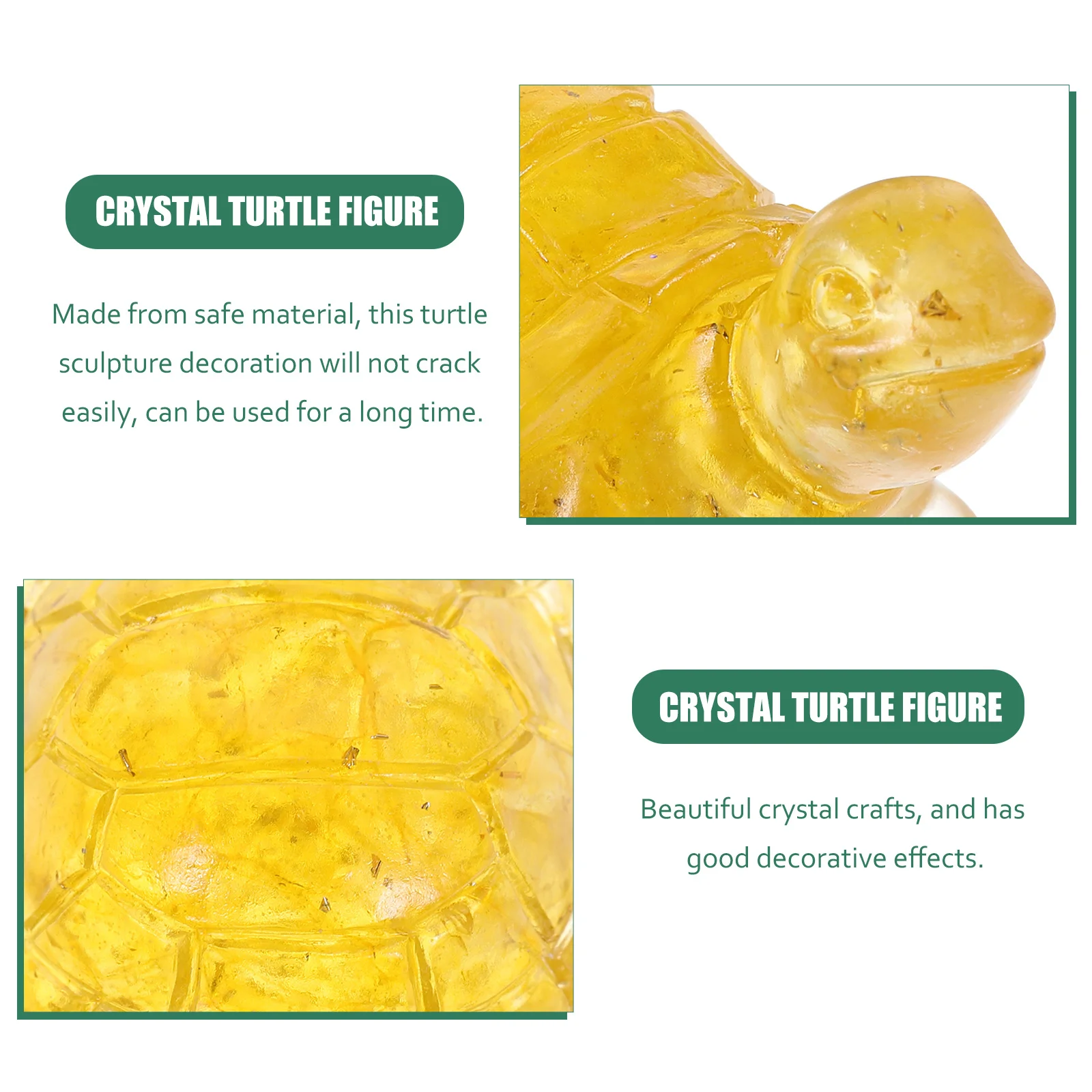 

Crystal Turtle Statue Tabletop Ornament Safe Material Home Car Office Garden Decor Crystal Figure Resin Turtle Ornament,