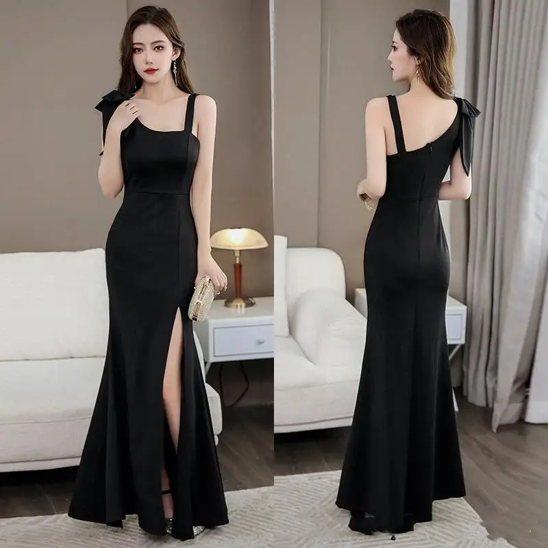 Women‘s Uniforms Staff Reception Work Clothes Beauticians Spa Therapists Massage Technicians Front Desk Sexy Slit Long Dresses