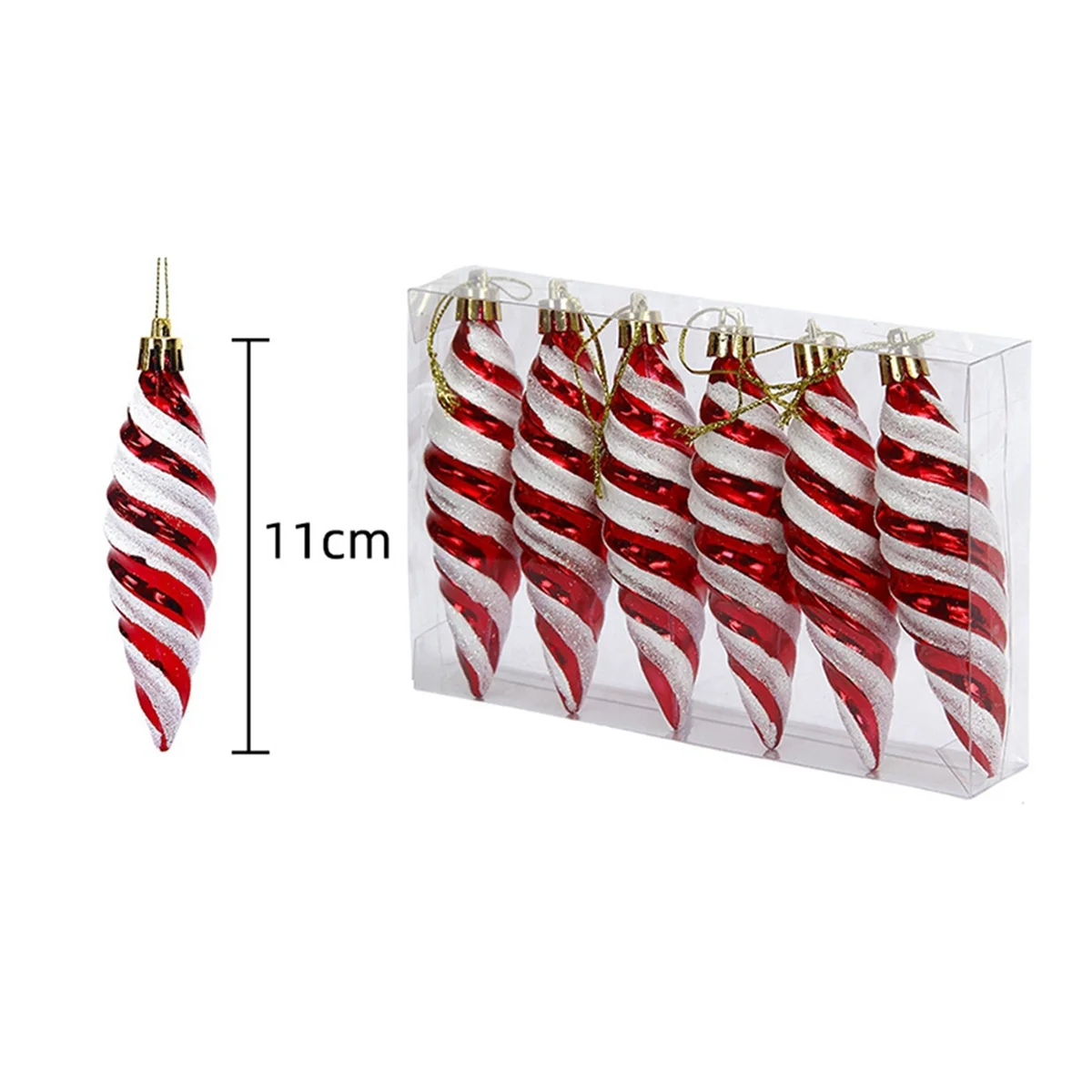 ONCE Accessori pendenti per decorazioni per albero di Natale rosso Ciondolo per decorazioni per finestre di Capodanno per matrimoni, pigna lunga