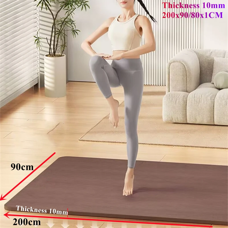 Gym Mat Yoga  200×90/80×1cm Sound Insulation and Vibration Damping Pilates and Fitness Mat - Thick Gym Mat Exercise and Sports