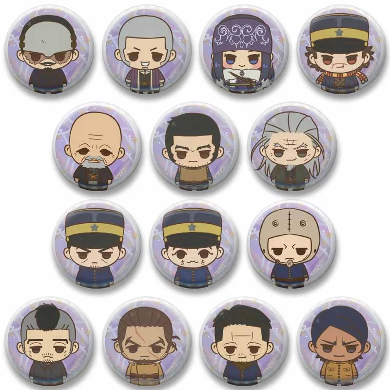 

Anime Manga Golden Kamuy Badges Cartoon Figure Lapel Pins Asirpa Saichi Round Brooch for Shoulder Bag Accessories Souvenir Gifts