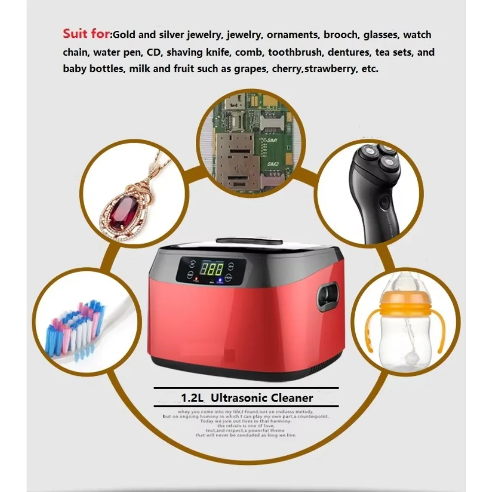 1.2L Household Ultrasonic Cleaning Machine for Tattoo and Manicure Ultrasonic Cleaner