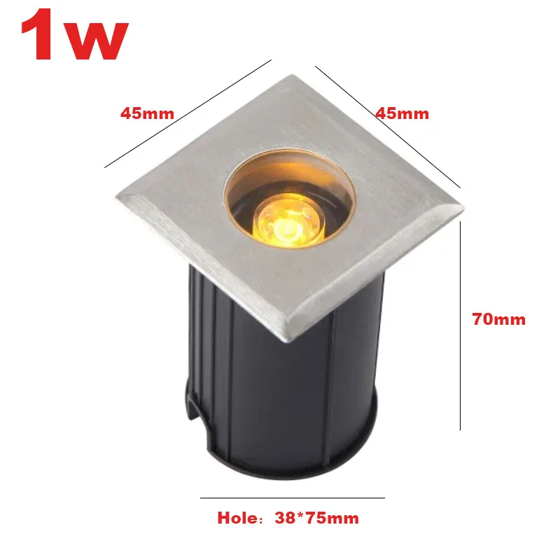 방수 사각 LED 야외 바닥 조명, 지하 정원 장식, 매립형 램프 AC85-265V, IP68, 1W, 3W, 4W, 5W, 6W, 9W, DC12V