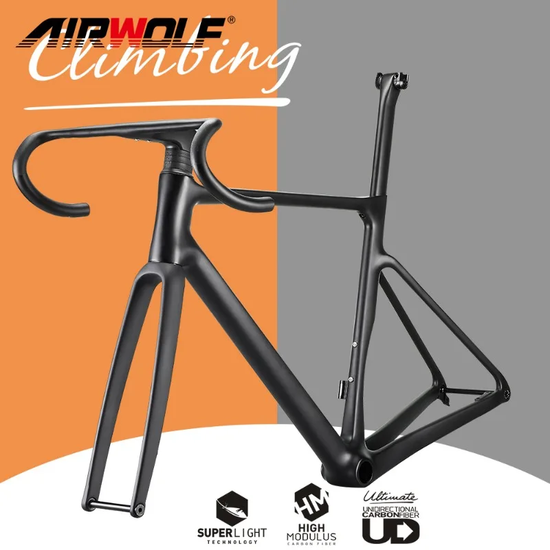 Airwolf T1100 Lightweight Carbon Road Frame BB386 Carbon Road Racing Bike Frame 142*12mm Disc Brake Bicycle Frame