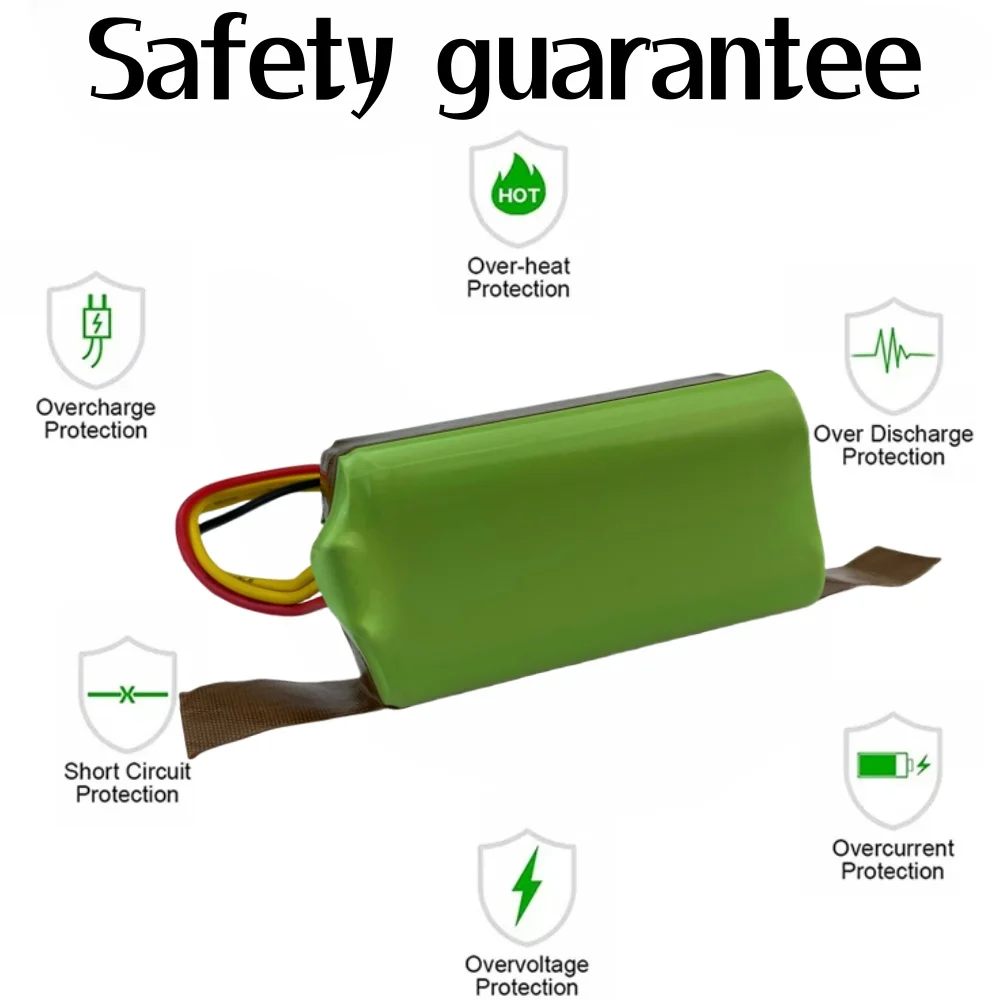 4S1P 14.8V 2800/4800/6800mAh rechargeable lithium-ion battery pack, suitable for replacing batteries in sweeping robots