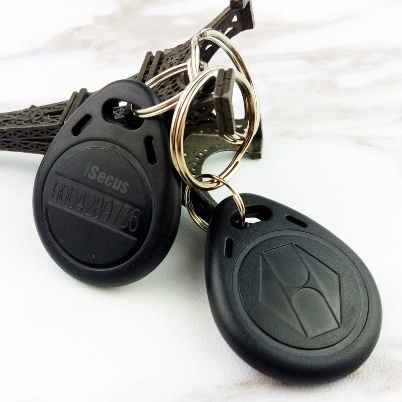 10P 125Khz RFID Keyfob LF Proximity Keychain Low Frequency RFID Tag EM4100 Smart Keyfob with UID Codes for Door Access Control