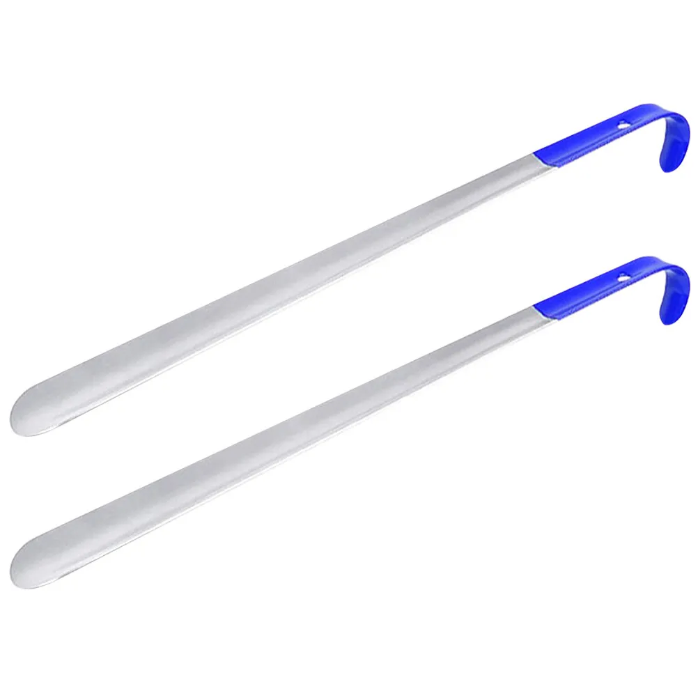 

Набор из 2 металлических ложек для обуви с длинной ручкой, прочные, для пожилых людей и беременных женщин, портативные, для путешествий, помощник для надевания обуви, для домашнего использования