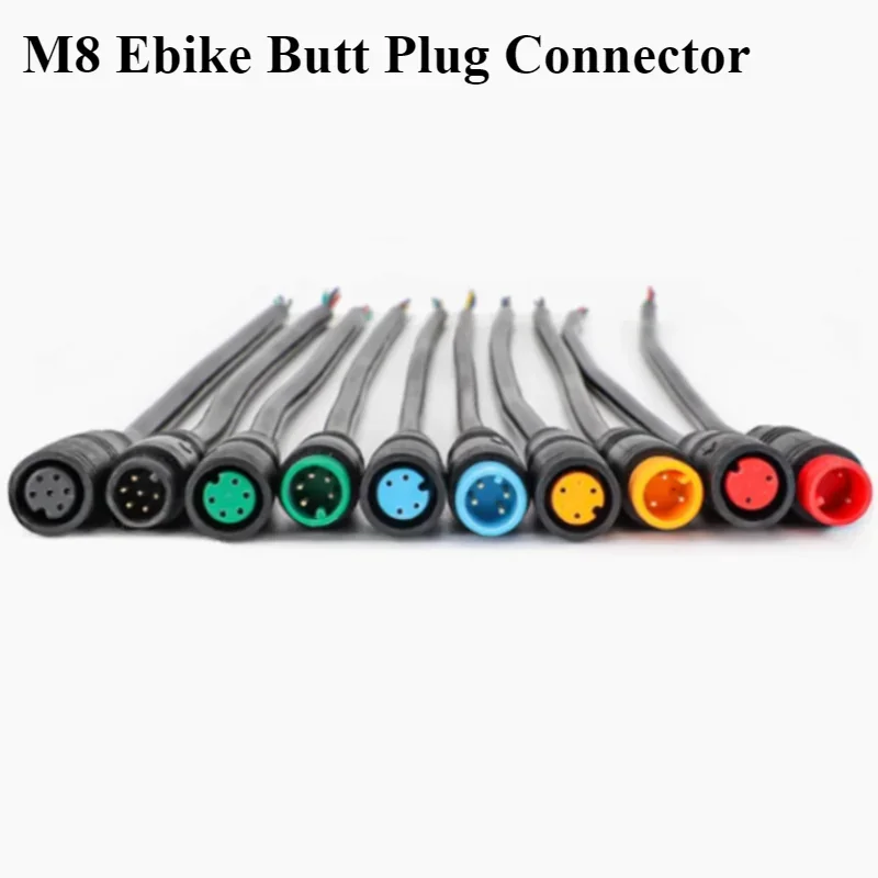 

M8 2 3 4 5 6 Pin Electric Bicycle Butt Joint Plug Connector Wiring Line Scooter Brake Cable Signal Connecting Sensor 20CM