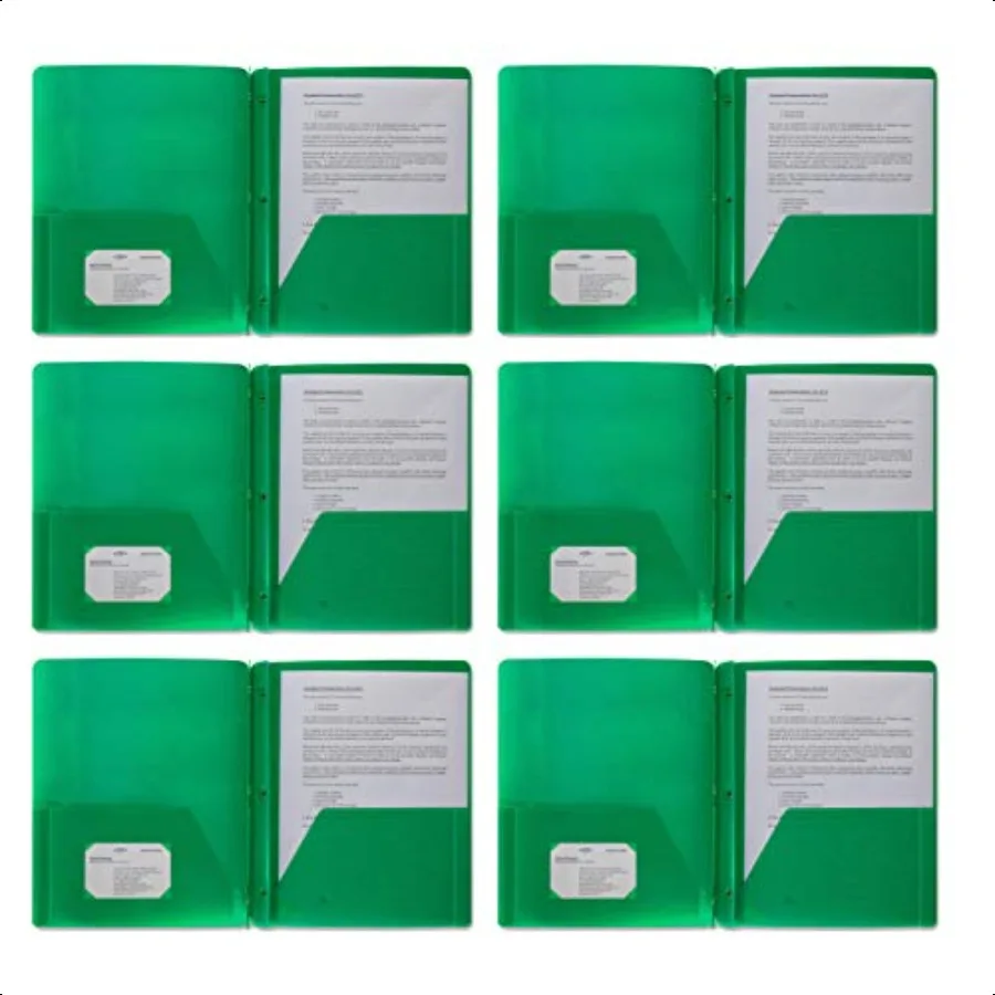 

Plastic Pocket Folders Colored Heavy Duty Durable Poly 2 Pocket Folder 3 Prong Fasteners with Busin Card Slot 11 x 8 1 2 Sheet