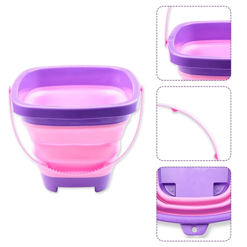 Un seau pliant, jeu d'eau de plage et jouet de fabrication de bonhomme de neige, seau de creusement de sable multifonctionnel et récipient de neige, essentiel