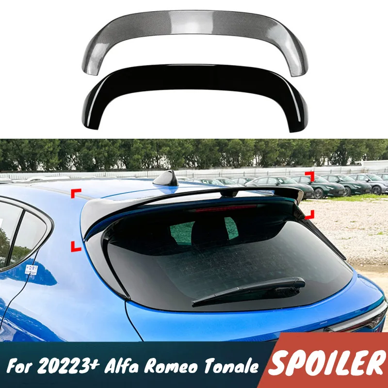 

Для 2023-2025 Alfa Romeo Tonale ABS MateriaI автомобильный задний спойлер на крышу крылья черный карбоновый комплект кузова внешние аксессуары для тюнинга