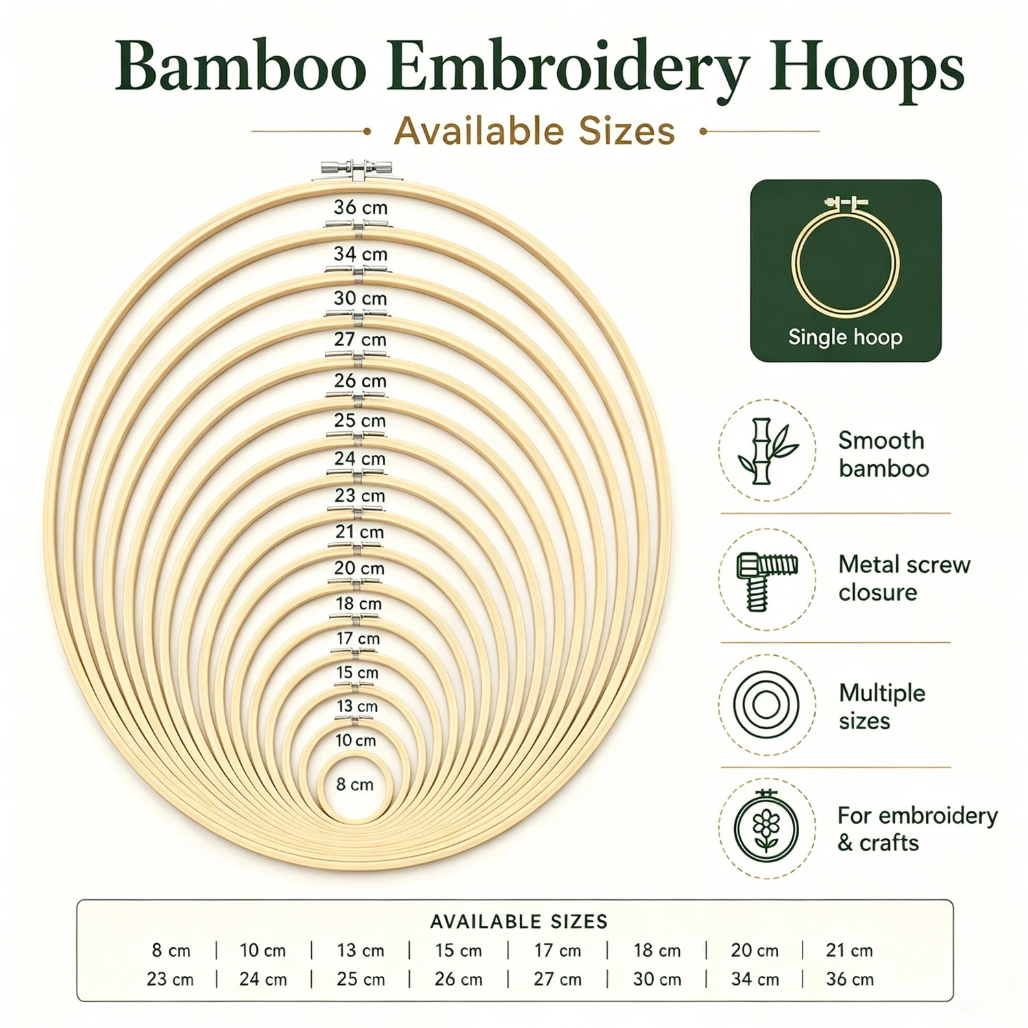 Lingkaran Bordir Bambu Alami M - Embroidery Frame ulasan dan harga