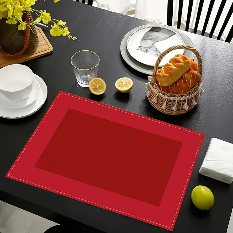 4PCS Halloween Placemat Linen Household Rectangle Dining Table Mat Holiday Party Banquet Table Layout Home Restaurant Tabletop