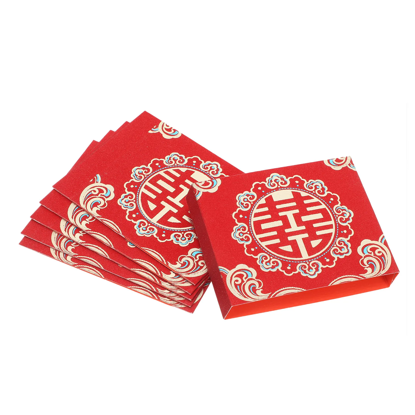 6pcs Red Envelope Wedding Money Bundle Cover Chinese Style Sand Paper Holder Engagement Seals Adequate Capacity