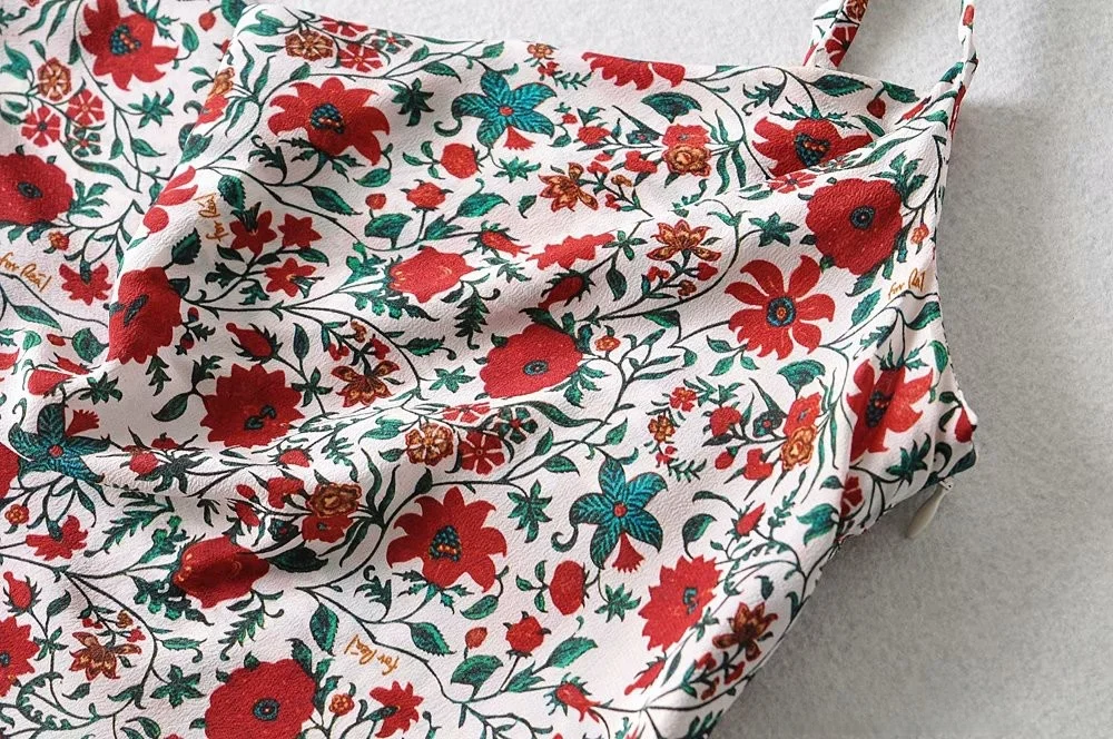 Summer New High Waist A-Line  Dr Floral Print Street Sle Beach Vaion ort Skirt Women's Clothing Casual Dres