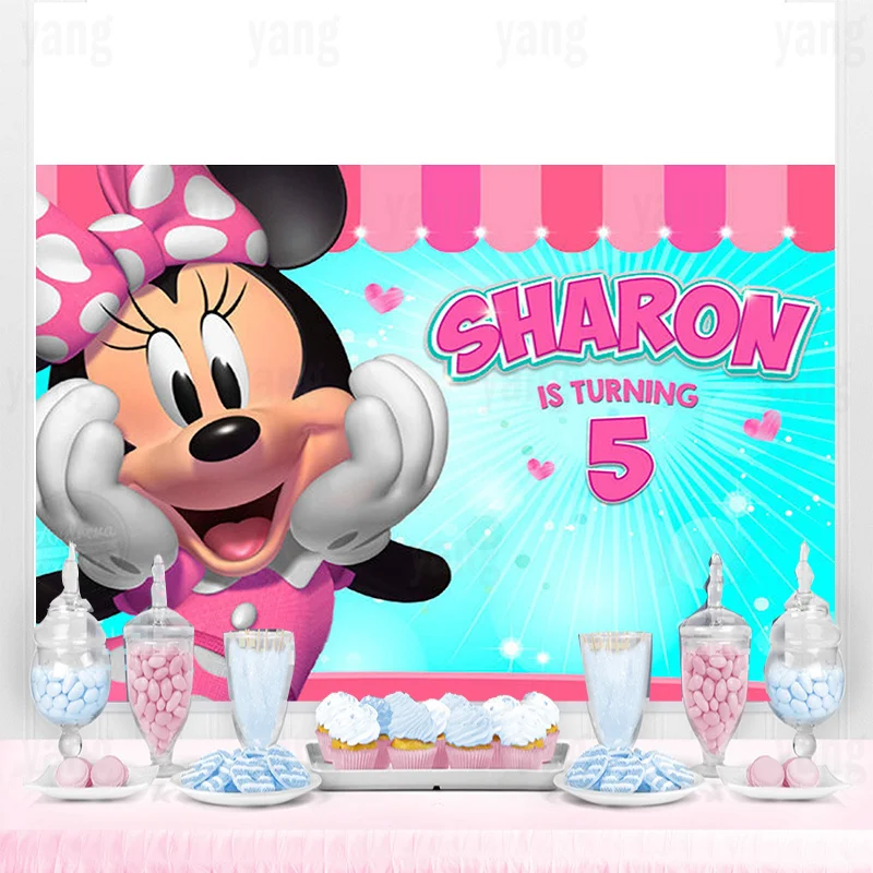 Фон для фотосъемки с изображением Микки и Минни Маус