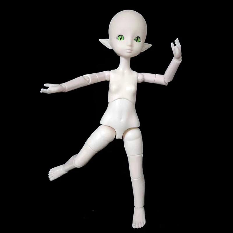 30cm Elf Doll Open Head 1/6 Bjd Doll Makeup Doll Head or Whole Doll with Eyelash DIY Toys for Girls Kids