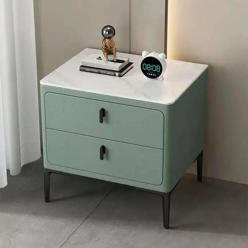Modern Italian Bedsides Table Gray Colour Wood Luxury Minimalist Bedsides Table Minimalist Mesita De Noche Dormitorio Furniture