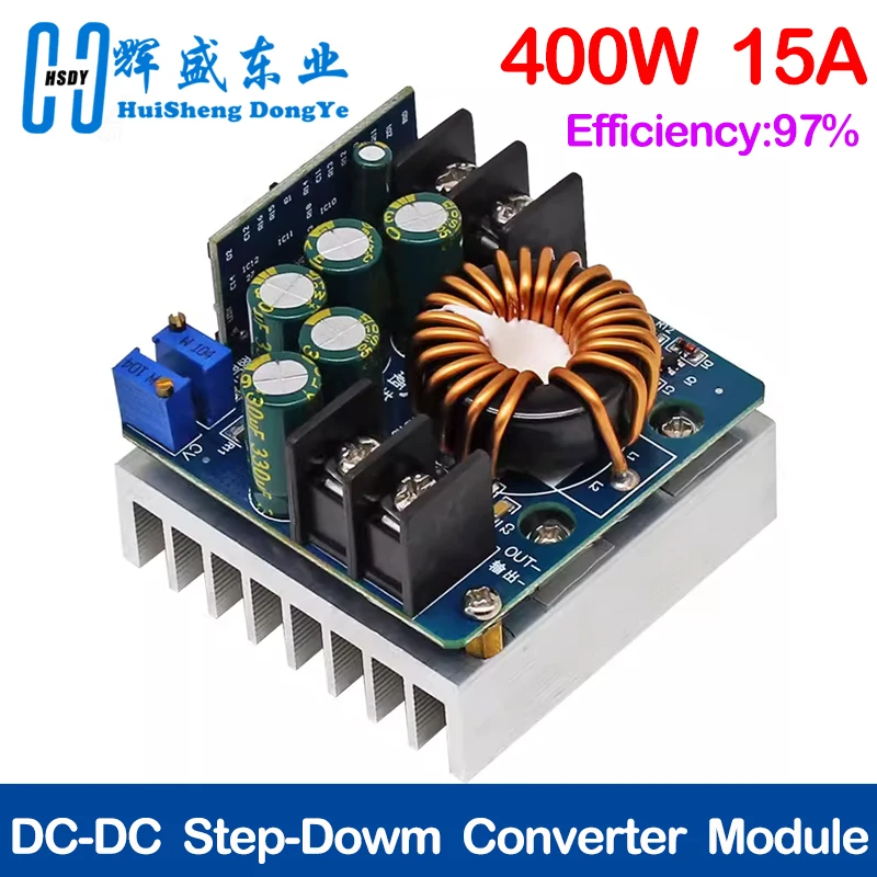 DC-DC 400W 15A Step Down Buck Converter DC 10V-60V To 0-45V Constant Voltage Constant Current Adjustable Power Supply Module