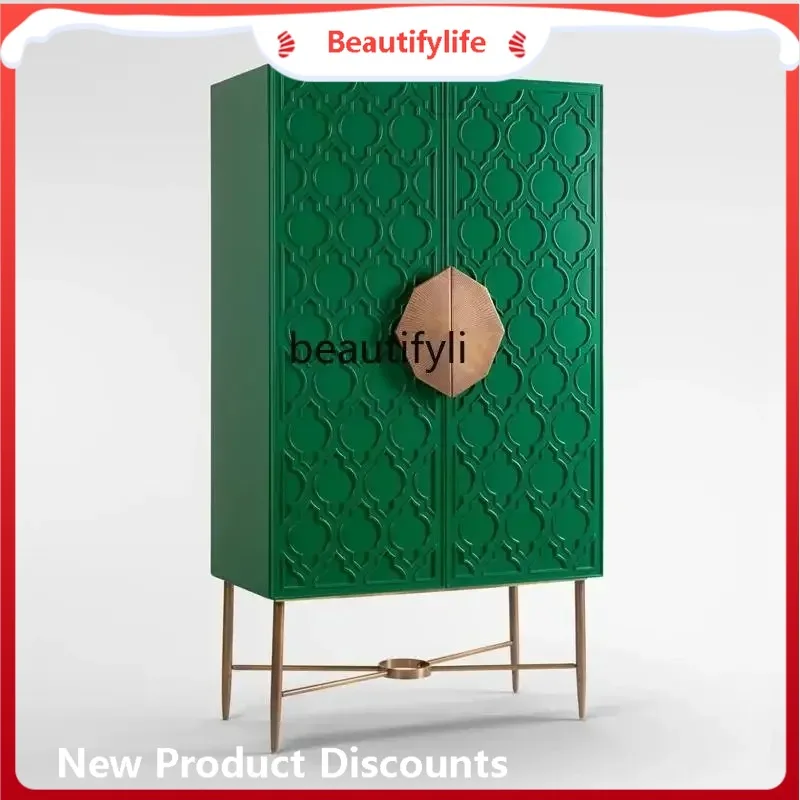 

A4567 Роскошный входной шкаф из французского массива дерева, современный простой легкий роскошный настенный декоративный шкаф для гостиной