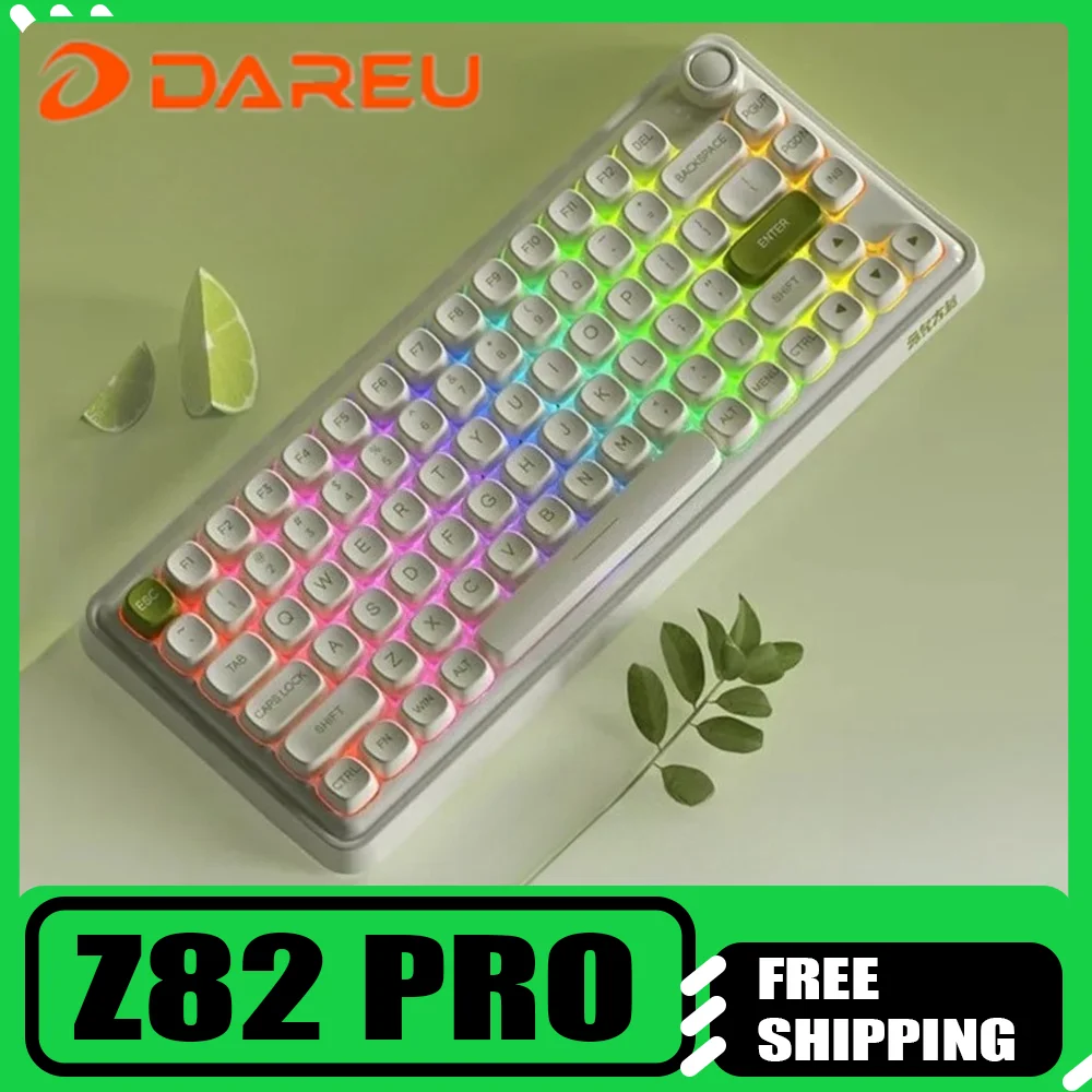 

DAREU Mechanical Keyboard Z82pro Small Sugar 3 Mode Wireless Bluetooth Hot Swappable Mechanical Keyboard Female Office Mute Gift