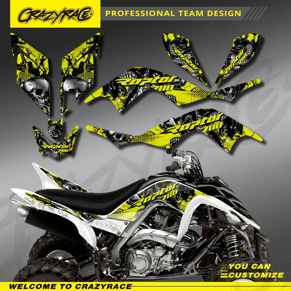 

For Yamaha YFM700 RAPTOR 700 YFM 2006 - 2008 2009 2010 2011 2012 Motorcycle Sticker Full Plastics Decal Graphics Background Kits