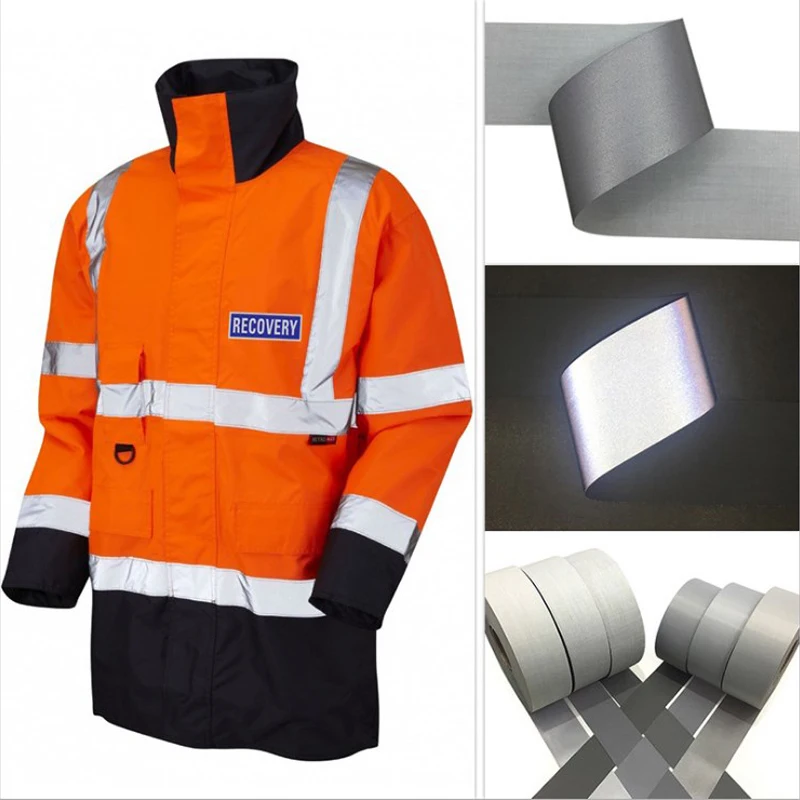 Width 5cm Highlight Sew On Reflective Tape For Chothing Safety Fabric Webbing Trim Strip