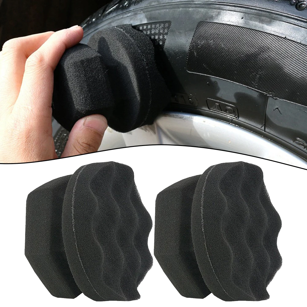 

2PCS Car Waxing Polish Foam Sponge Multipurpose Cleaner Tool Polish Wax Applicator Pads Washing Sponge Car Tyre Brush Sponge