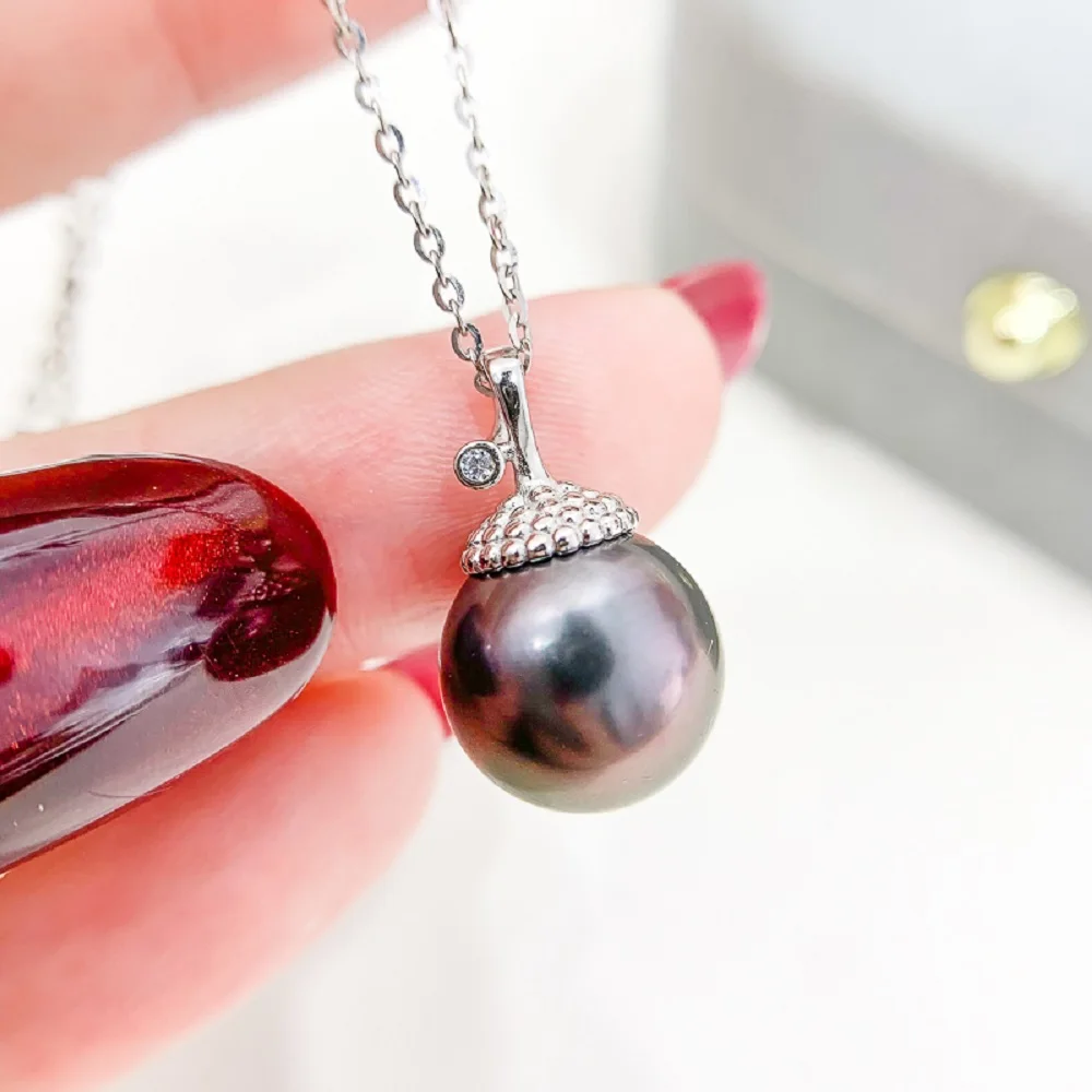 

New product pendant AAAA10-11mm natural South Sea round pearl pendant 925s/18in