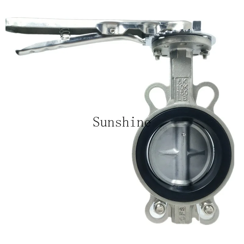 

D71X-16P stainless steel handle clip butterfly valve soft seal manual air water