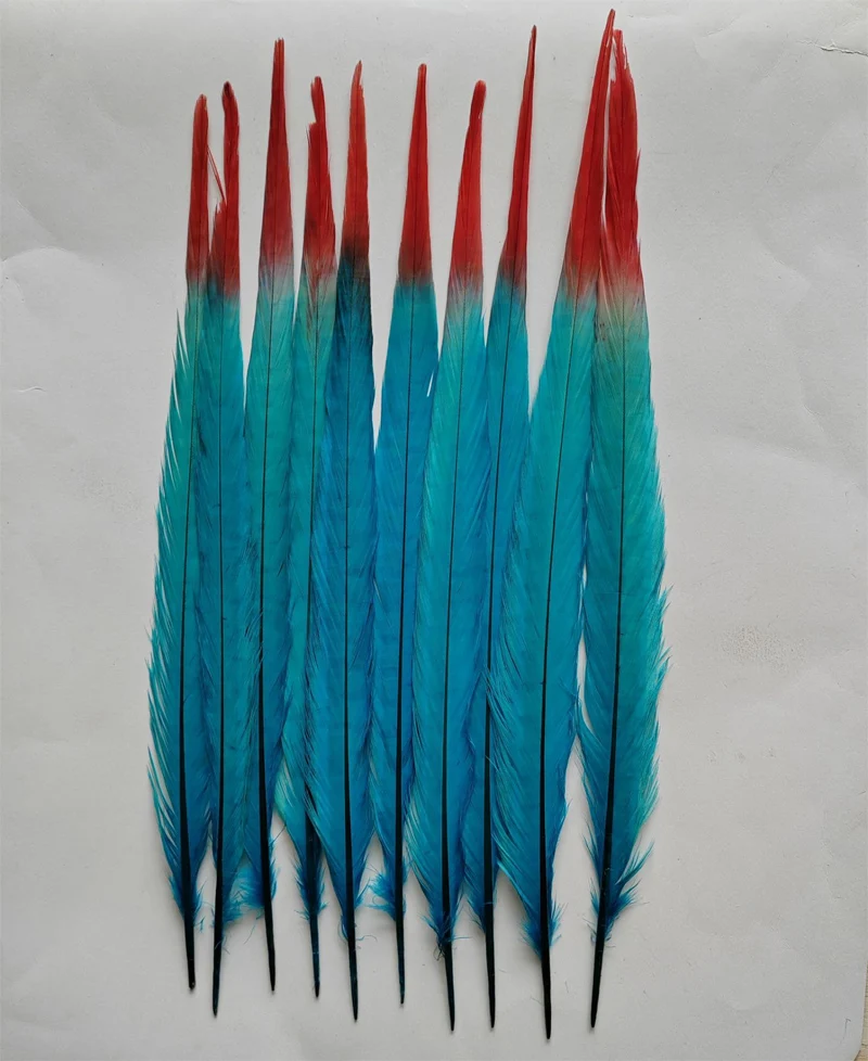 10PCS/LOT! 40-45cm long Ringneck Pheasant Tail Feathers/ Two Tone,ombre,Red and Turquoise