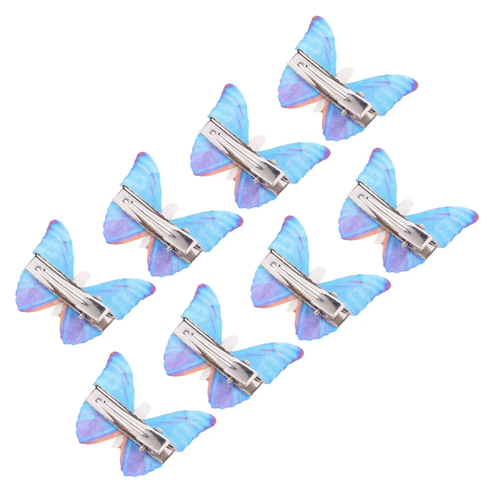 

8 Pcs Girls Hair Accessories Butterfly Clip Small Clips Women for Thin Blue Decoration