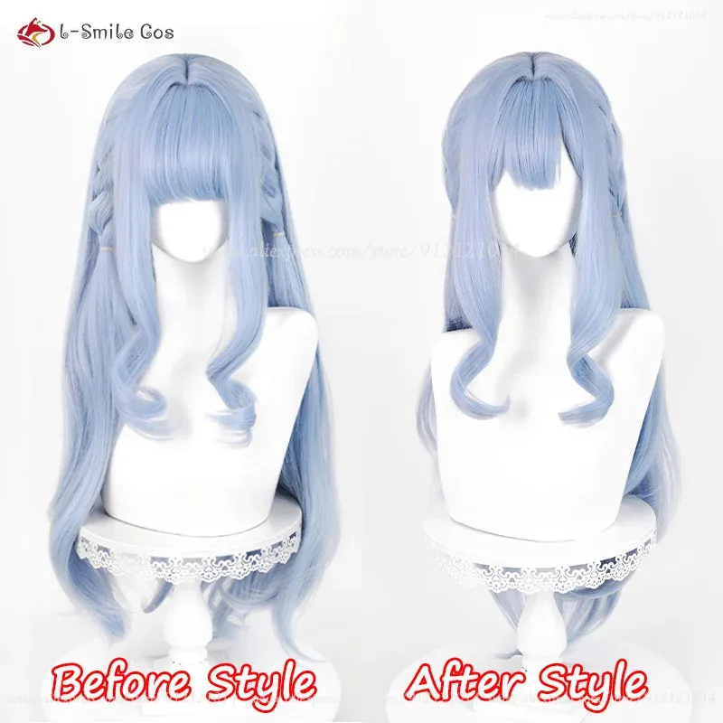 

Аниме Тогава Сакоко Косплей 85 см Длинные Серебристые Синие Крюйные Парики Термостойкие Синтетические Волосы Хэллоуин + Кепка Для Парика