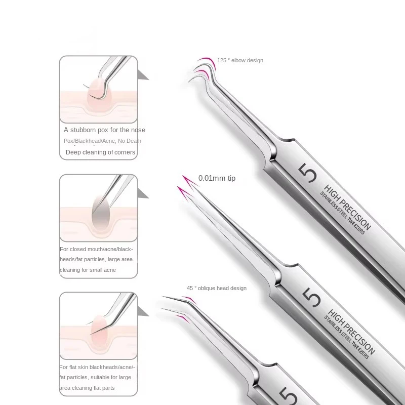 Roestvrij staal Acne Clip Mobiele Clip Acne Naald Mee-eter Naald Professionele Mee-eter Acne Naald Schoonheid Make-up Tool Pak