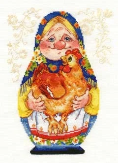 Russian Doll - Mother Hen 45-38 DIY needle work Cross Stitch Set Counted Cross Stitch Kit  28ct 14ct 32ct Metallic aida