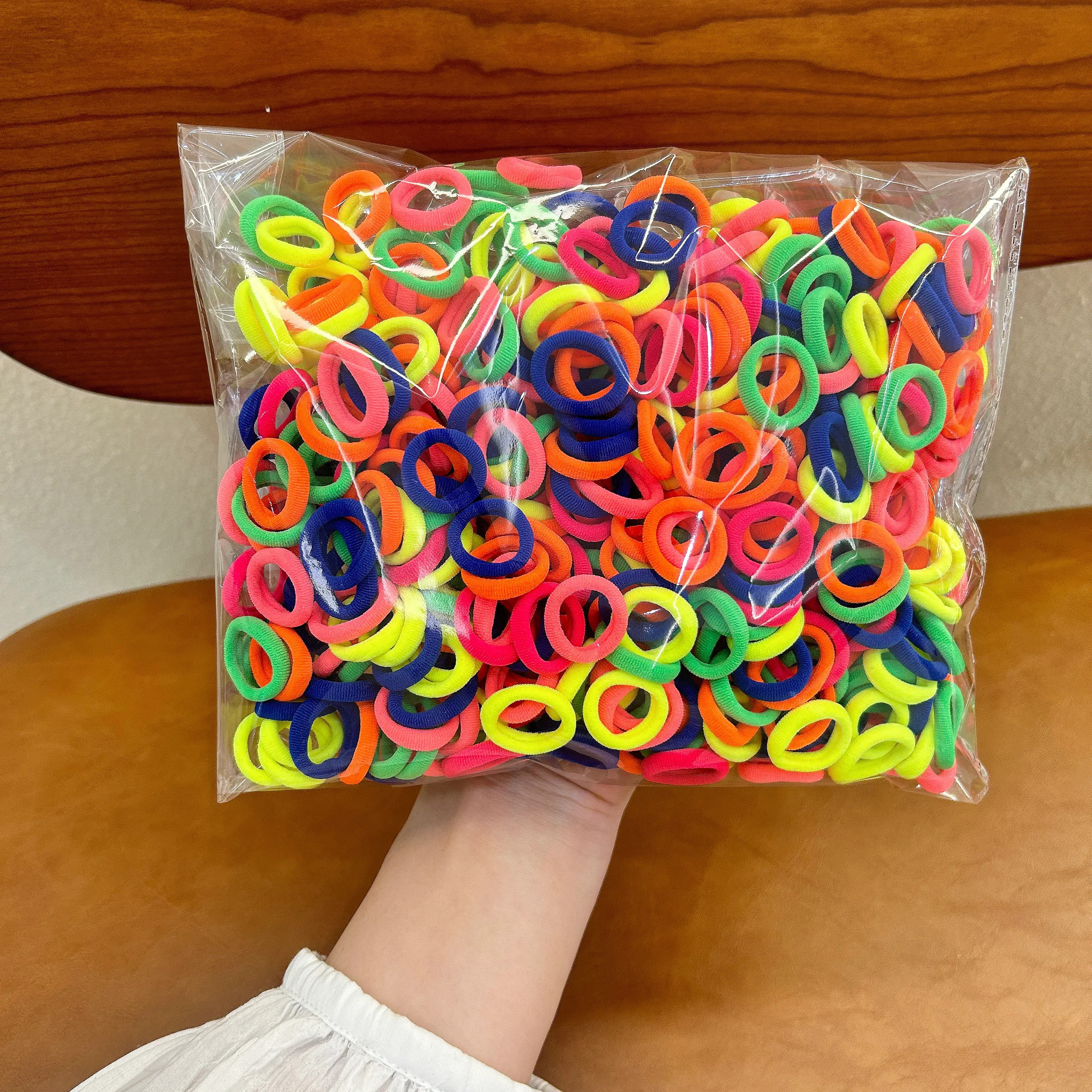 100/200/500pc Kinder Haar Zubehör Mit Hoher Elastizität Modische Nylon Haar Seil Einfache Grundlegende Stirnband